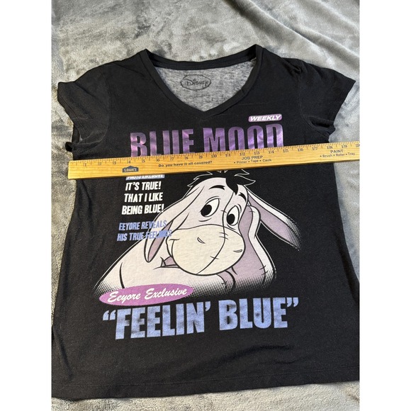 Disney Eeyore Shirt Girls L 12/14 Feelin Blue Winnie the Pooh Mood Sleepwear PJs - Picture 3 of 10